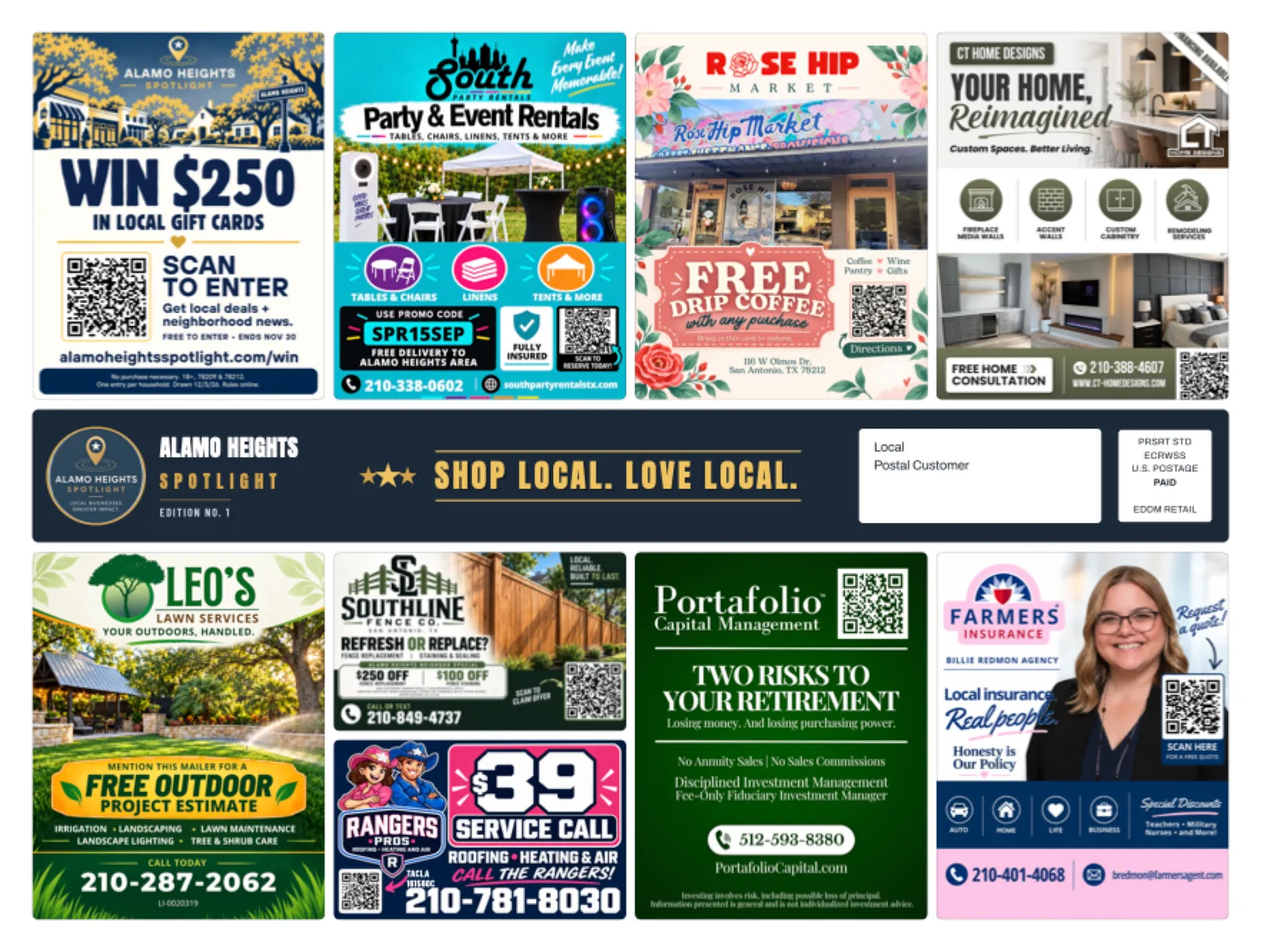 Front of sample Alamo Heights artwork — preview for Meyerland Spotlight